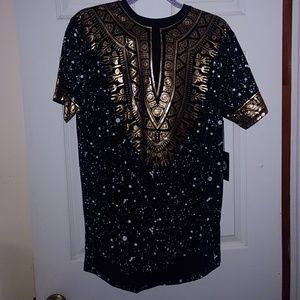 Black and gold top t shirt